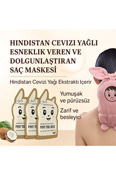 Bien Saç maskesi Hindistan cevizi yağı onarım nemlendirme yıpranmış saç