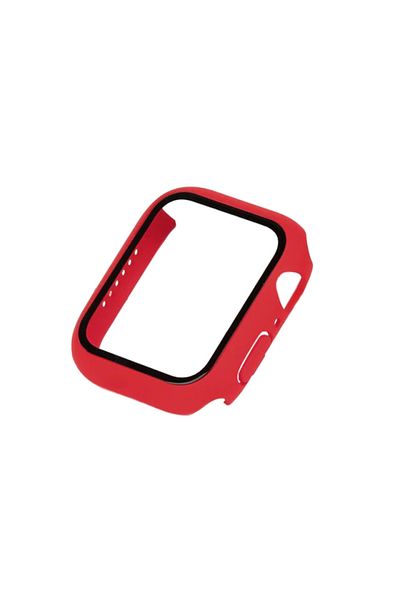 REDz Accessories Apple Watch 7/8/se2 Case, Glass Cover, Full Protection, Red - Apple Watch 7/8 45mm