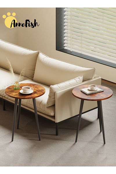 AnneFish Side Service Round Table Set End Accent Coffee Table Nightstand Bedside Table Living Room Balcony