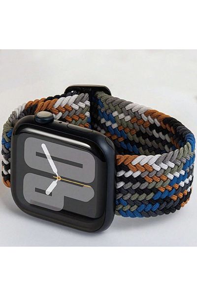 REDz Accessories Solo Loop Strap, Elastic, Apple Watch, Textile, Multicolor Camouflage, Brown - 38/40/41 Mm