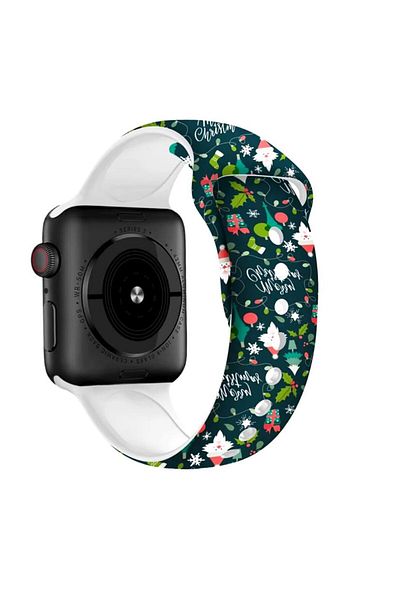 REDz Accessories Merry Christmas Strap, Sport, For Apple Watch, Christmas, Silicone, Dark Green - 38/40/41 mm