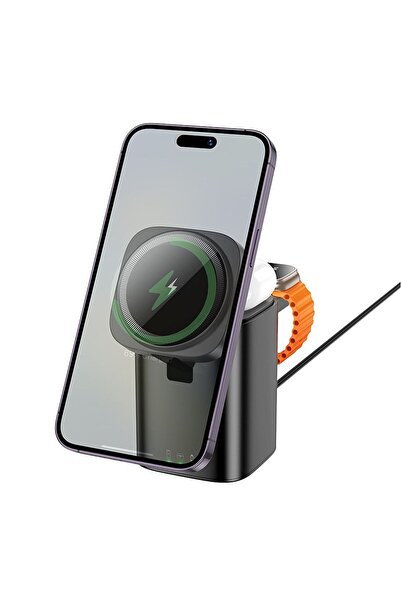 REDz Accessories Încărcător wireless Hoco CQ20 3 în 1 pentru iPhone, Apple Wa...