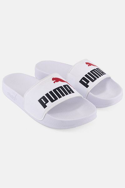 Puma شبشب ليدكات سهل الارتداء للأولاد الصغار، أبيض