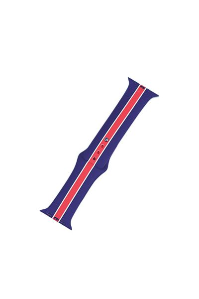 REDz Accessories Silicone Strap, Print, Stripes, For Apple Watch, Navy/red - 38/40/41 Mm