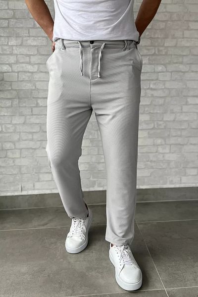 MİSHAR İTALİA Ανδρικό παντελόνι Jogger με γκρι κορδόνι στη μέση