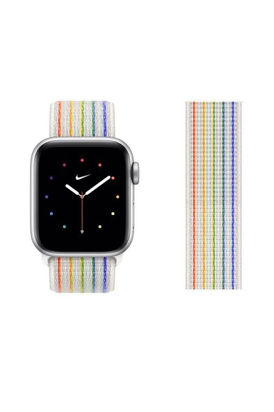 REDz Accessories Sport Strap, Compatible with Apple Watch, Nylon, Hedgehog, Rainbow - 44/45/46/49 mm