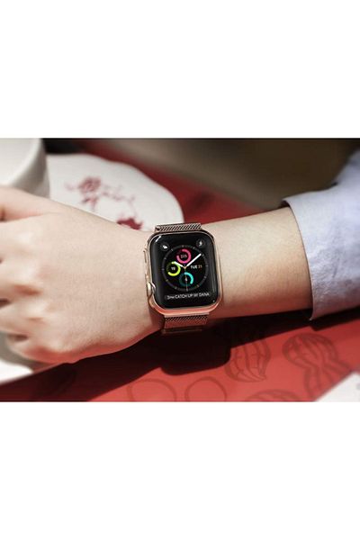 REDz Accessories Full-body Protective Case, Apple Watch, Silicone, Silver - Apple Watch 4/5/6/se 40mm
