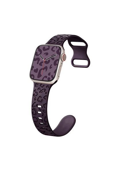 REDz Accessories 3d Animal Print Strap, Silicone For Apple Watch, Adjustable, Engraved, Dark Purple - 38/40/41 Mm