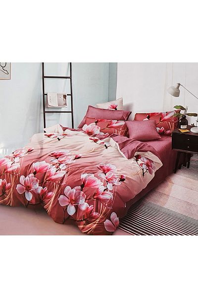 Lenjerie pat dublu, din Finet, Pucioasa, 6 Piese, Cearceaf cu elastic 230x250 cm