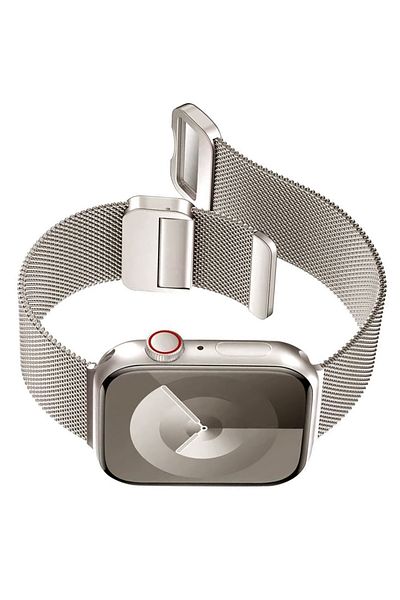 REDz Accessories Curea din material textil milanez, magnetică, pentru Apple Watch, prindere dublă, metalică, culoare stea - 44/45/46/49 mm