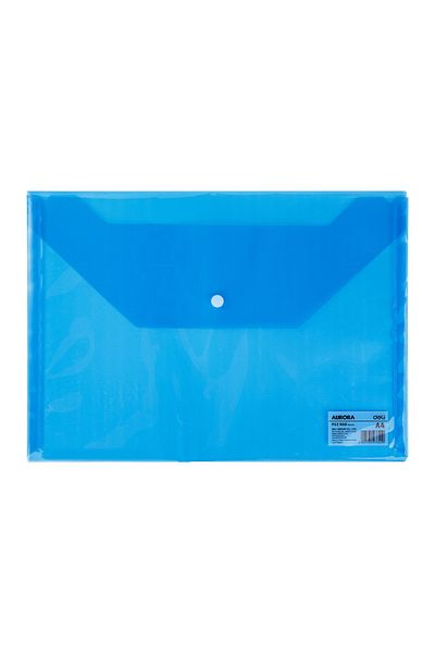 Deli Plastic Button Folder A4 Blue Deli