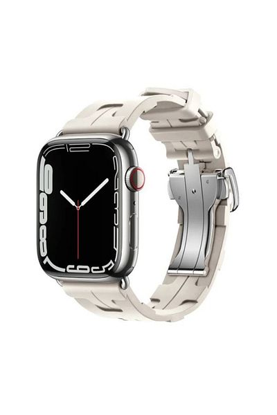 REDz Accessories Curea Apple Watch Kilim Warrior, reglabilă, silicon, Starlight - 44/45/46/49 mm