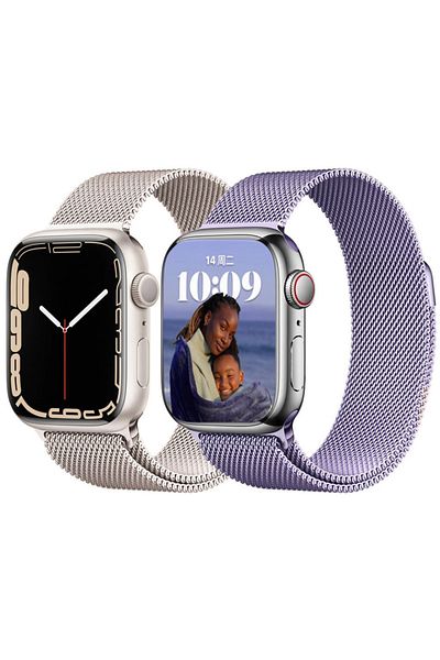 REDz Accessories Curea pentru Apple Watch, Milanese Loop, oțel inoxidabil, Starlight - 44/45/46/49 mm