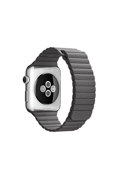 REDz Accessories Curea din piele, Compatibilă cu Apple Watch, Buclă din piele, Gri - 38/40/41 mm