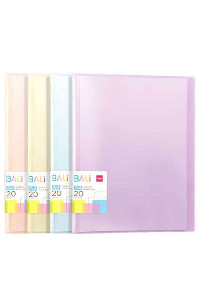 Deli Presentation Folder 20 Sheets Rigid Cover Pastel Bali Colors Deli