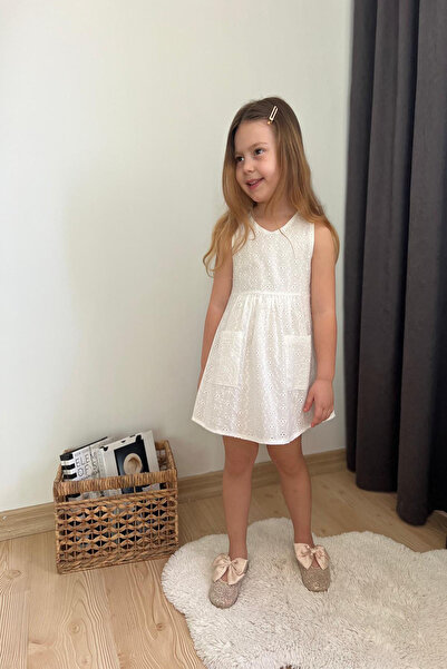 ÖYKÜ KİDS Κομψό φόρεμα με εσωτερική επένδυση, φερμουάρ στην πλάτη, βαμβακερό χτένι