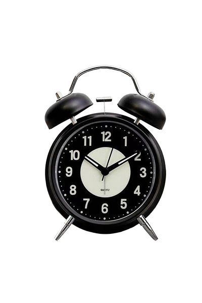 PUFO Twinkle alarm clock with dial lighting button, metal, 15 cm, black