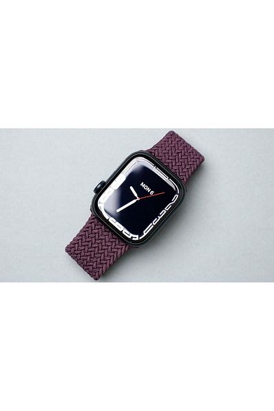 REDz Accessories Solo Loop Strap, Compatible with Apple Watch, Elastic, Burgundy - 38/40/41 mm, Large