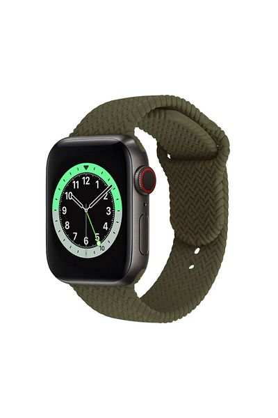 REDz Accessories Silicone Strap For Apple Watch, 3d Pattern, Khaki - 38/40/41 Mm, Medium