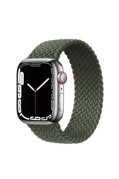 REDz Accessories Solo Loop Strap, Compatible with Apple Watch, Elastic, Khaki Green - 44/45/46/49 mm, Medium