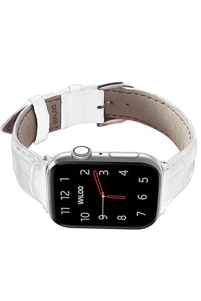 REDz Accessories Classy Crocodile Strap, Apple Watch, Leather Effect, Elegant, Adjustable, White - 44/45/46/49 Mm