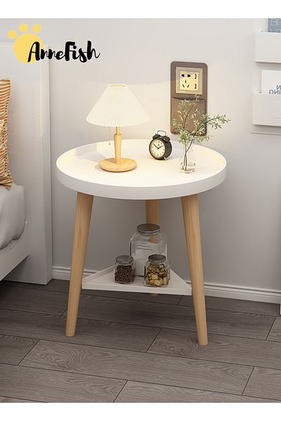 AnneFish Simple Double-layer Large-capacity Storage Bedside Coffee Table For Home End Table