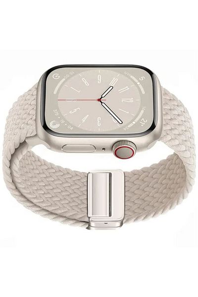 REDz Accessories Curea Solo Loop, închidere magnetică, compatibilă cu Apple Watch, reglabilă, Starlight - 38/40/41 mm