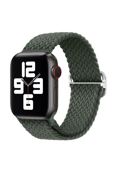 REDz Accessories Solo Loop Strap, Elastic, Apple Watch, Adjustable, Knitted Look, Textile, Green - 38/40/41 Mm