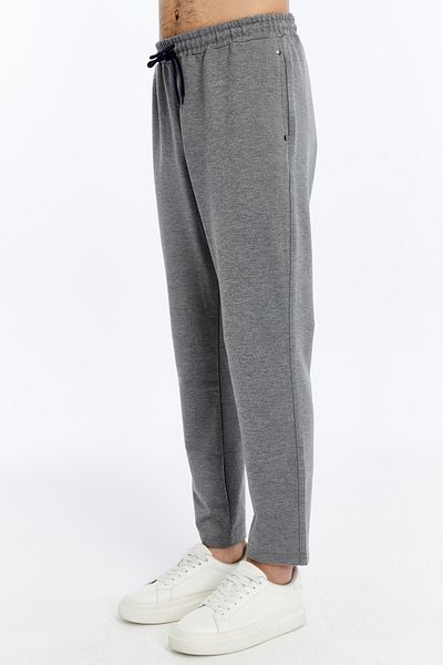 AXXEL Men's Gray Classic Leg Back Pocket Zippered Tracksuit Bottom-P340