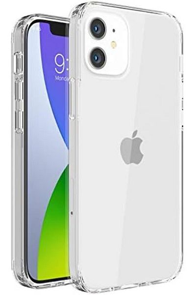 Amazingthing Antimicrobial and Shockproof Case for iPhone 12, Transparent, Thermoplastic Polyurethane
