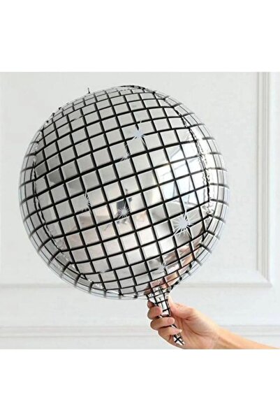 ATAKENT PARTİ بالون فويل فضي اللون 50-55 سم - على شكل كرة ديسكو