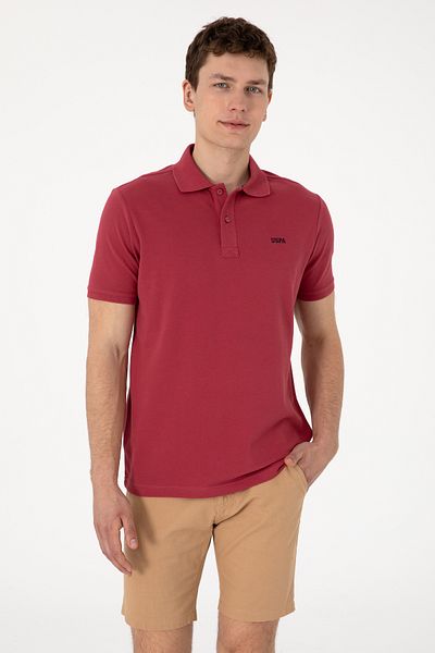 U.S. Polo Assn. Men's Regular Fit Polo Neck Cherry Basic T-Shirt 50306007-Vr223