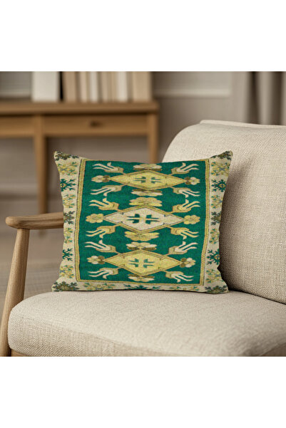 TURKISHRUG KINGDOM الملونة البوهيمي المرقعة رمي كيس وسادة مربع