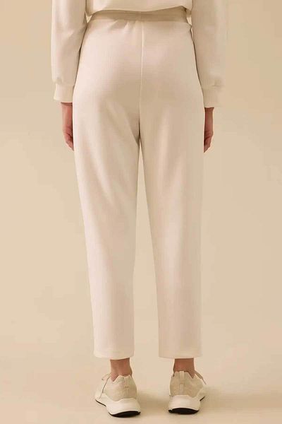 SEÇİL Women's Lace Detailed Pocket Ankle Length Trousers - Ecru