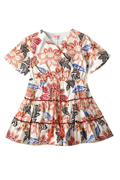 Basicxx Girls Boho Floral Tiered Wrap Dress