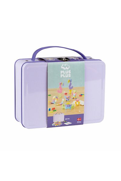 Plus Plus Plus-Plus construction set, 600 pieces, portable, in metal box, pastel colors