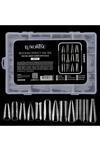 LUXORISE REVOMAX Perfect Mix Capsule reutilizabile pentru Polygel și Gel, 288 buc.