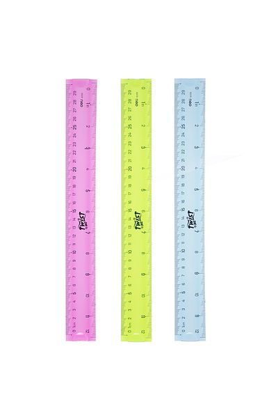 Deli Ruler 30cm Flexible Colored Deli