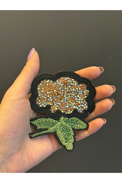 Gönülden Tasarım Iron-On Sticking Stone Flower Coat Sewing Applique 9X8 cm