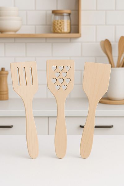 TAHAHAMAK Wooden Beech Spatula Set of 3