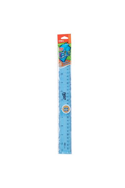Deli Ruler 30cm Flexible Colored Deli