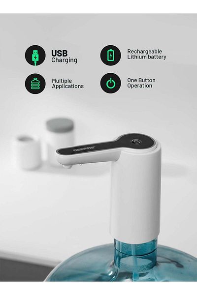Geepas Rechargeable Mini Water Dispenser Portable and Light-Weight Pump with USB Charge