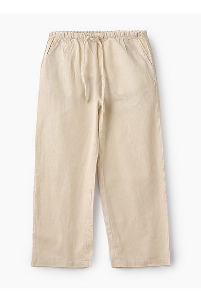 Basicxx Girls Woven Cotton Flax Relaxed Fit Pants