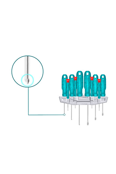 TOTAL 10pcs Screwdriver And Precision Set -THTDC251001