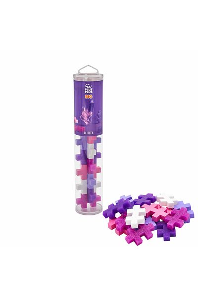 Plus Plus Plus-Plus construction set, 15 large pieces tube, Glitter Mix, bright colors