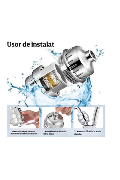 OEM Shower Water Filter With 20 Filtration Stages, Compatible With Standard Showers