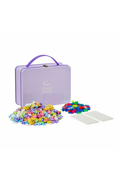 Plus Plus Plus-Plus construction set, 600 pieces, portable, in metal box, pastel colors