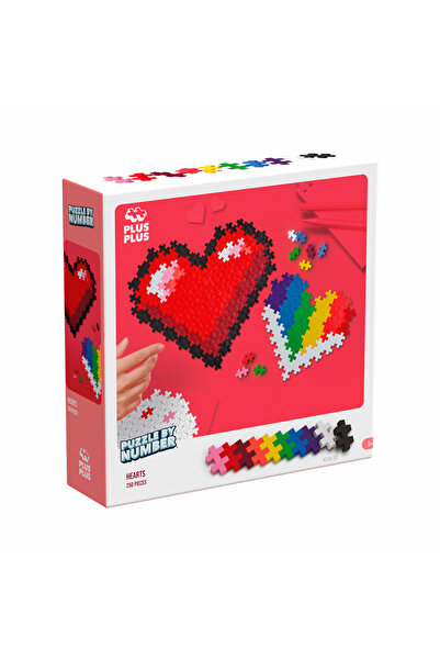 Plus Plus Puzzle pe numere Plus-Plus, 250 piese, Inimi