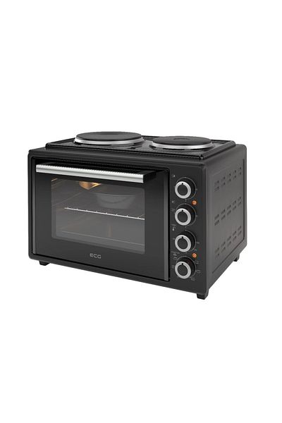 ECG Cuptor Electric Eth 3501b, 35 Litri, 1400 W, 2 Plite, Iluminare Interioara, 90-250°c, Negru