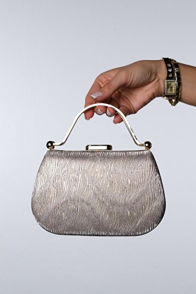 LuviShoes Geantă pentru rochie de seară pentru femei ULIANA cu model auriu